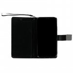 Wholesale Multi Pockets Folio Flip Leather Wallet Case with Strap for Samsung Galaxy S21 5G (Black)